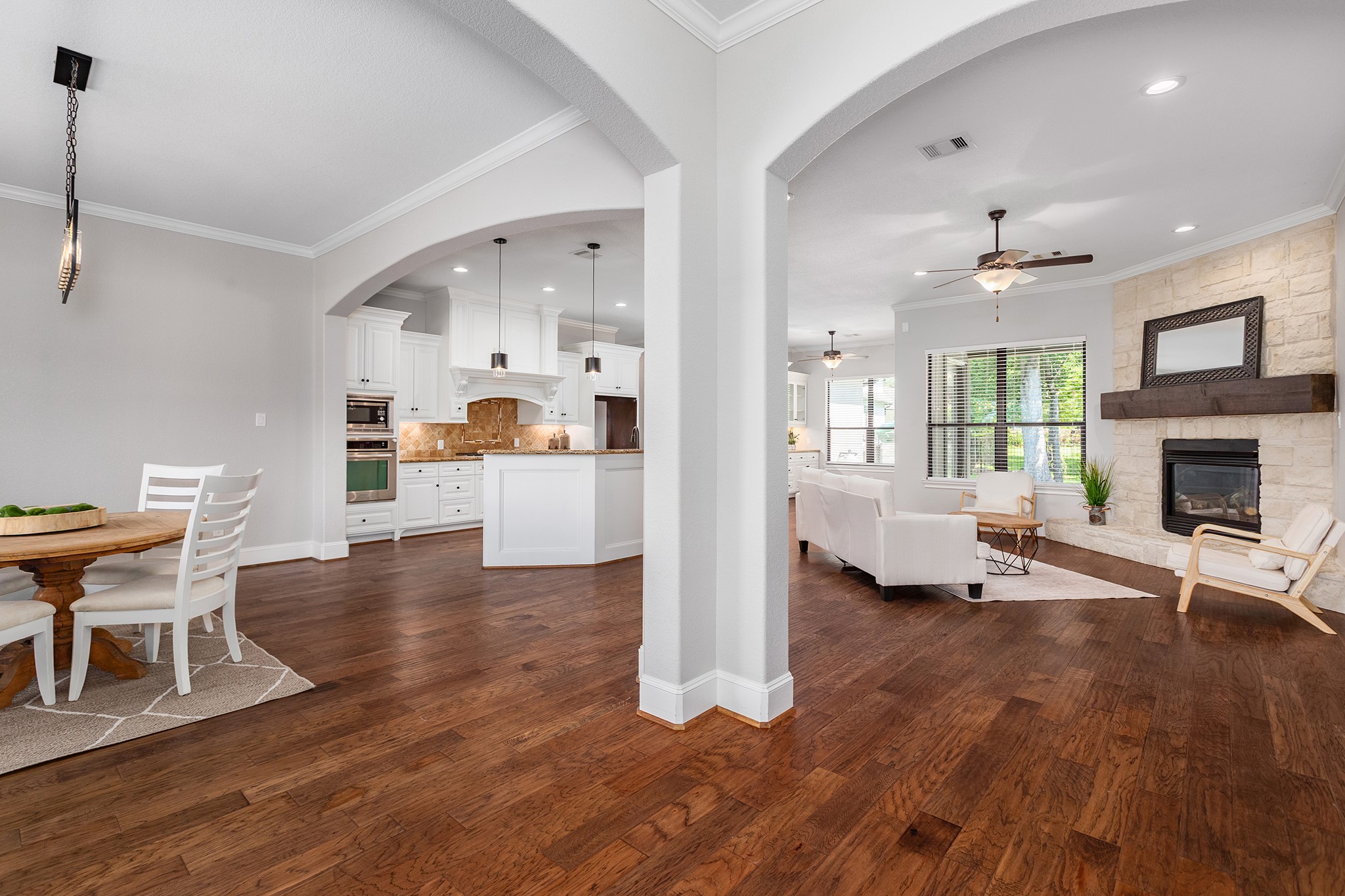 5507 Bright Timber Landing Drive Spring, TX 77386 - Photo 7 of 45 Open concept living, dining and kitchen