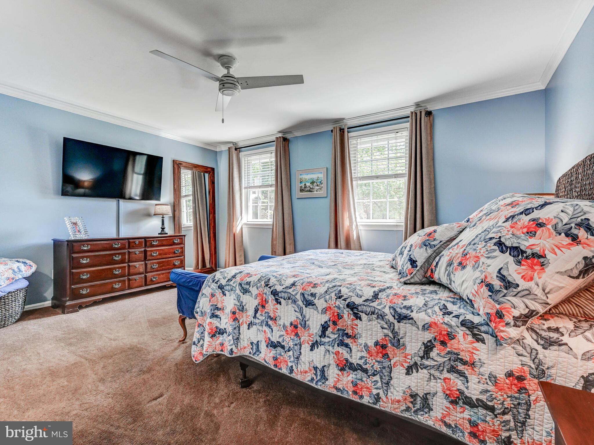 265 Hunters Ridge Road Lutherville-Timonium, MD 21093 - Photo 19 of 42 a bedroom with a bed and flat screen tv