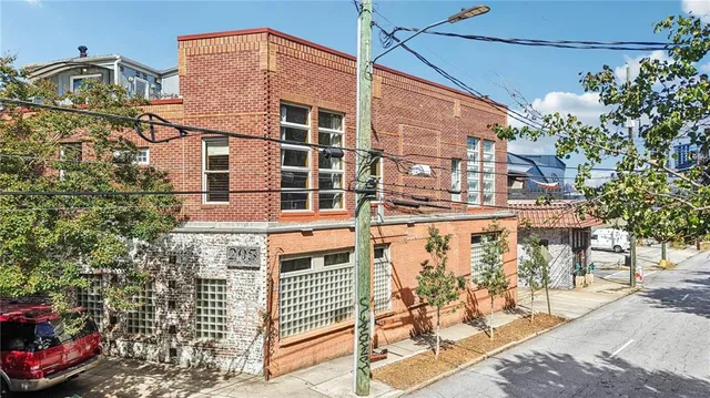 a front view of a building