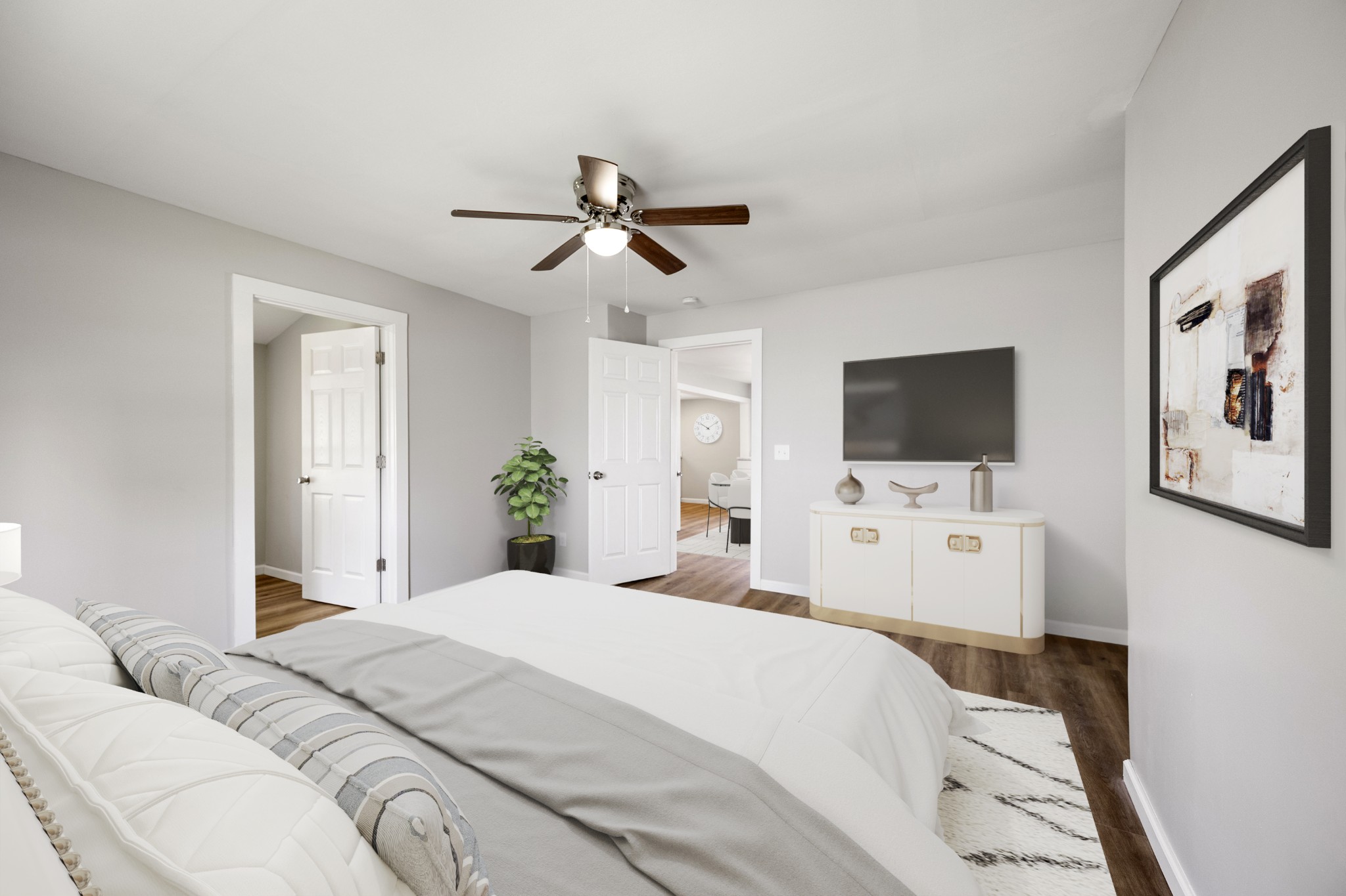 102 Hodges Street North Cowan, TN 37318 - Photo 20 of 23 a bedroom with a bed window and a flat screen tv