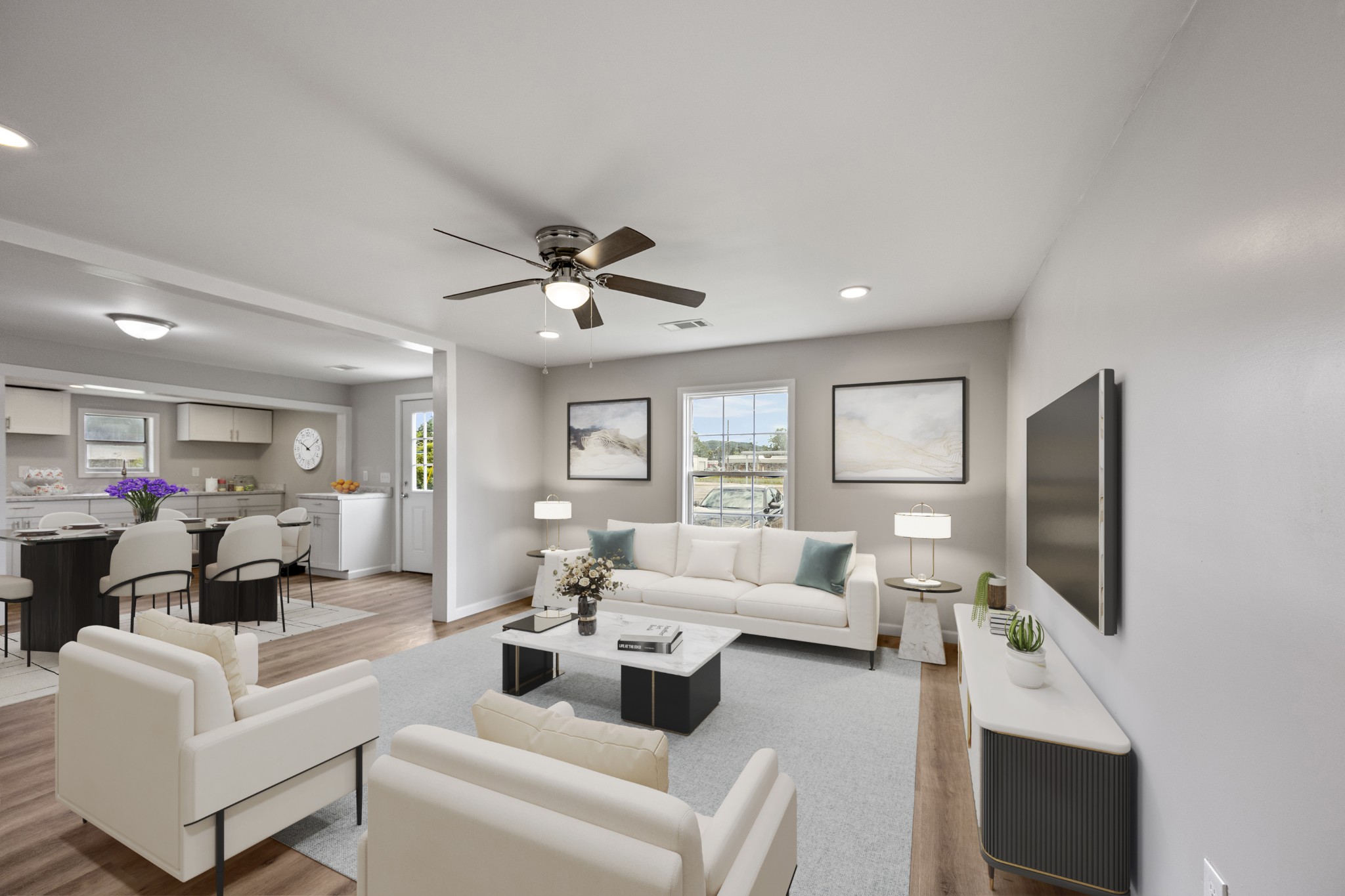 102 Hodges Street North Cowan, TN 37318 - Photo 8 of 23 a living room with furniture a flat screen tv and a fireplace