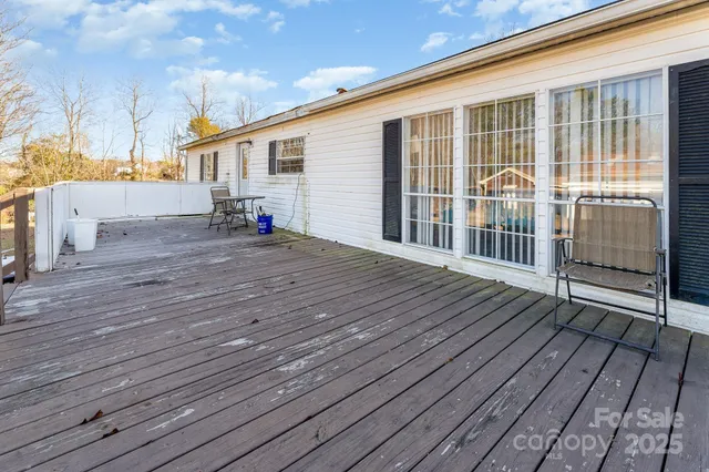 a view of a house with a wooden floor