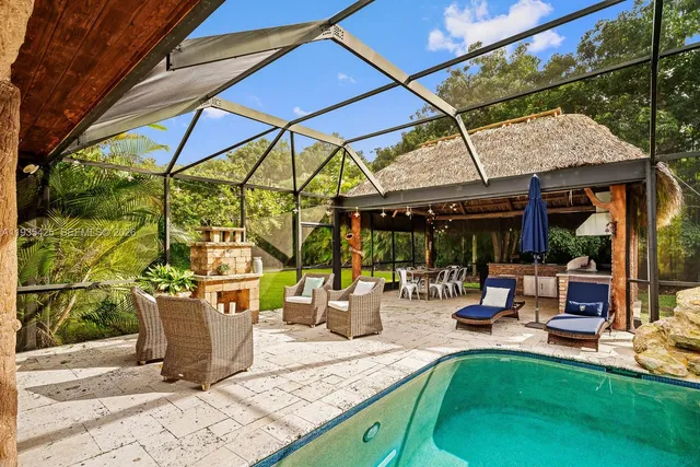a view of outdoor space yard deck patio and swimming pool