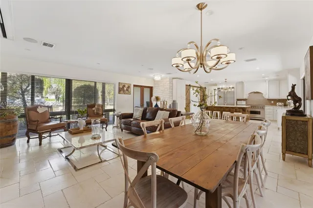 a view of a dining room and livingroom view