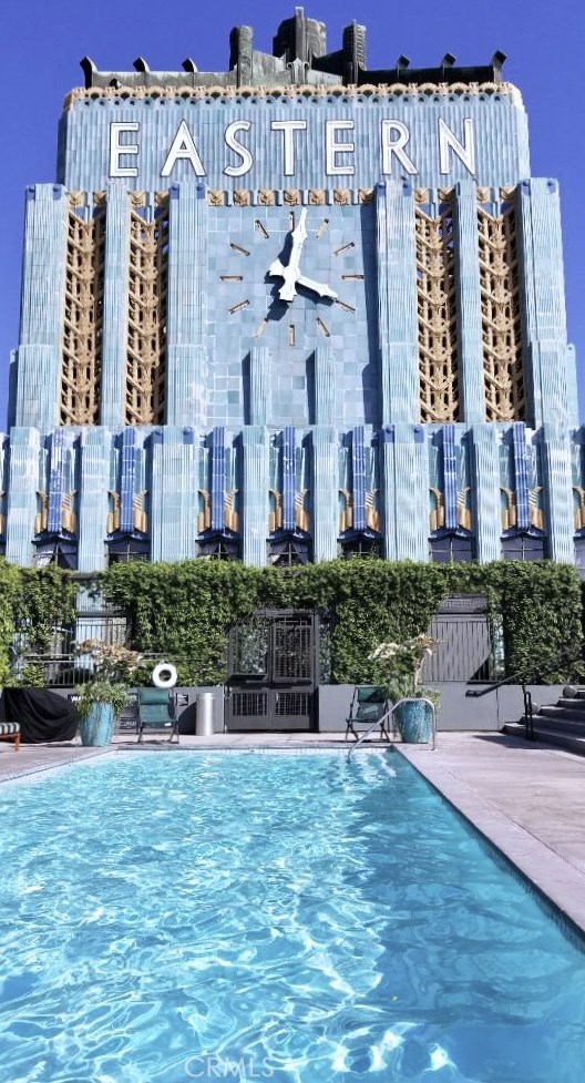 Eastern Columbia Clock tower Poolside area