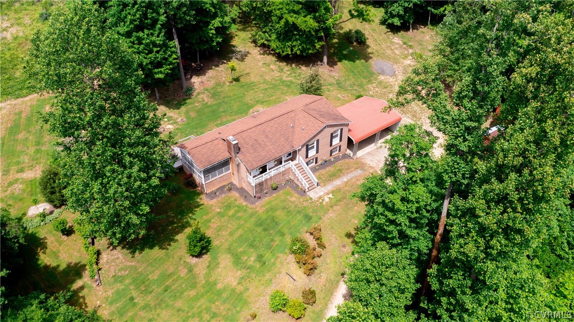 6039 Old Nottoway Road Crewe, VA 23930 - Photo 3 of 46 an aerial view of a house with garden space and street view