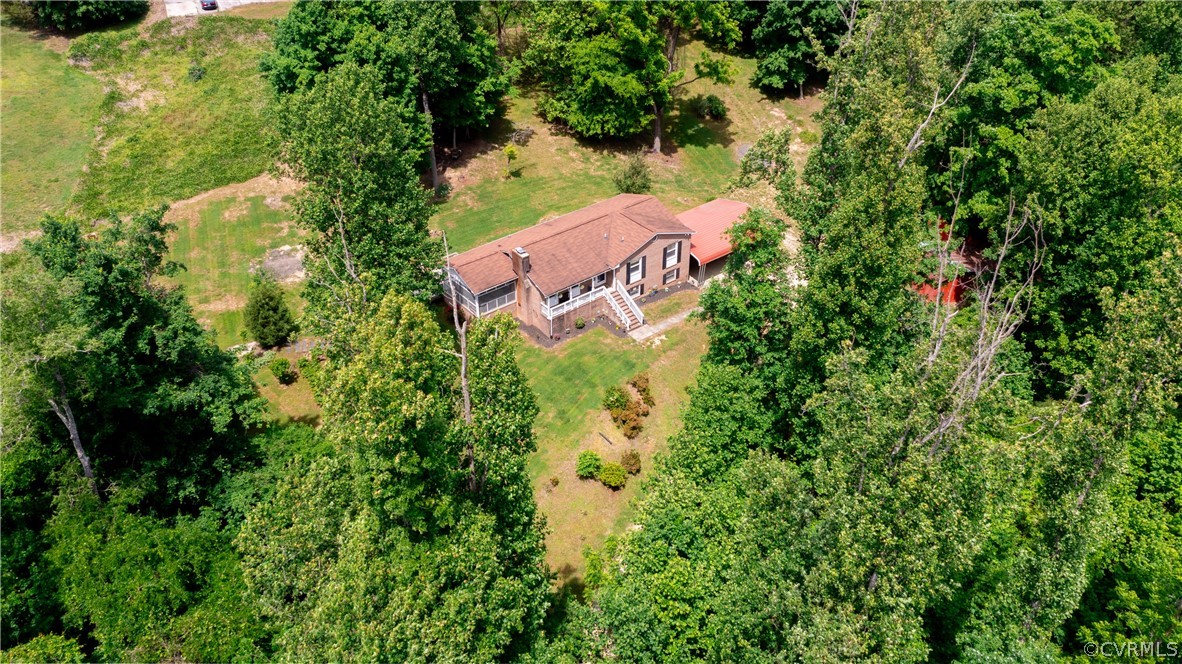 6039 Old Nottoway Road Crewe, VA 23930 - Photo 4 of 46 an aerial view of residential house with outdoor space and trees all around