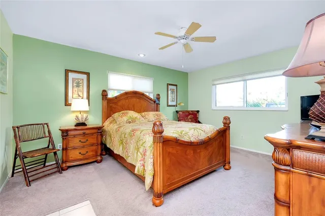 a view of a dining room with furniture and a table