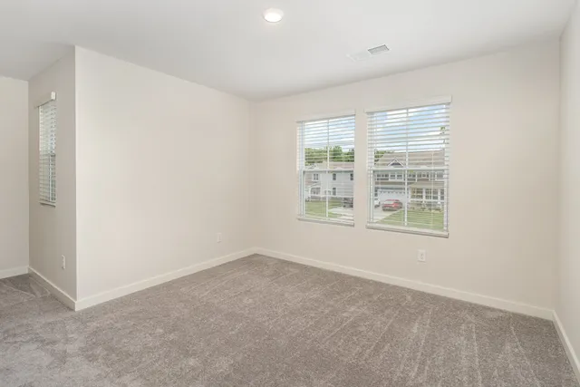 an empty room with closet