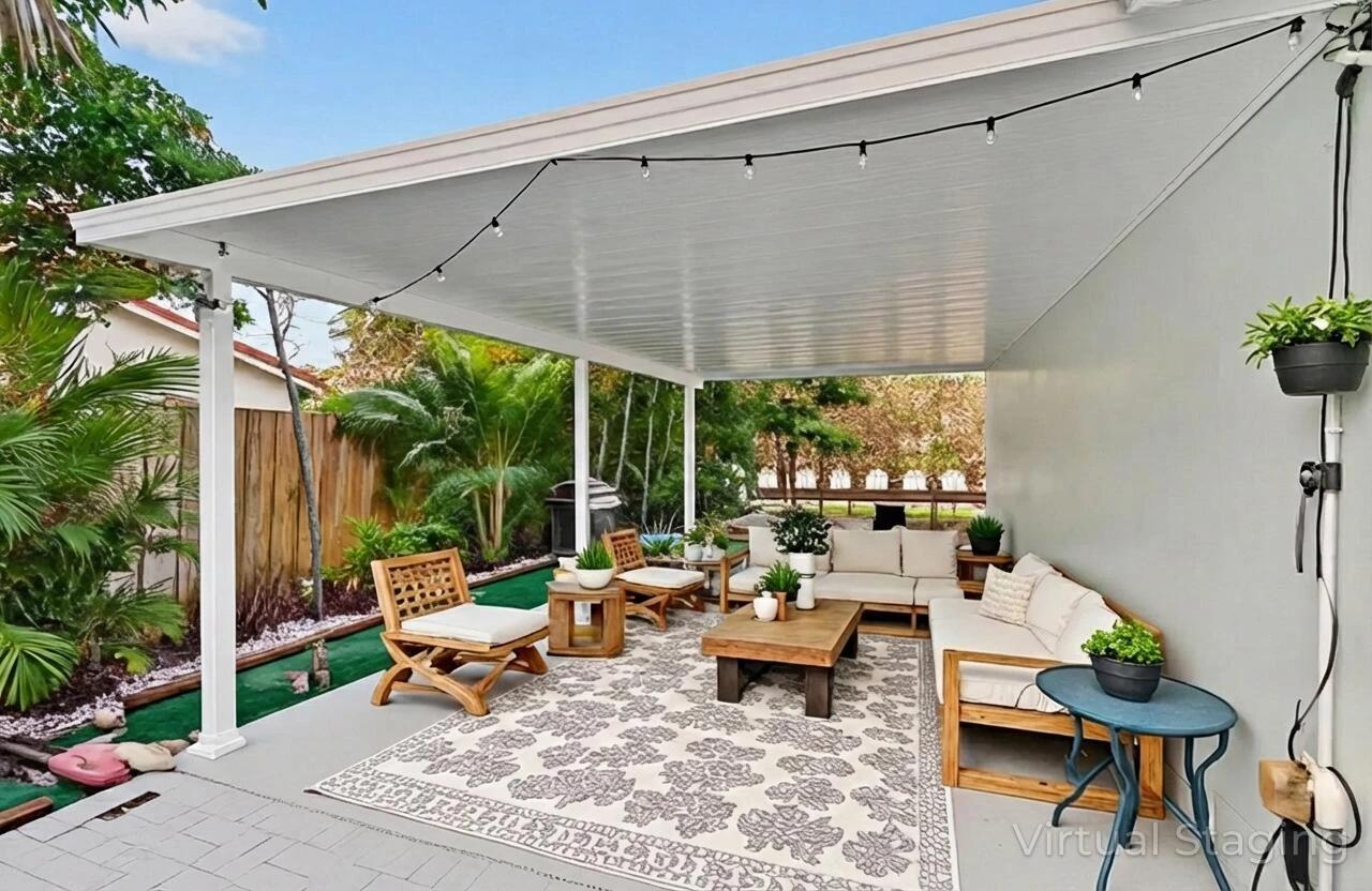 699 Northwest 16th Avenue Boca Raton, FL 33486 - Photo 35 of 39 a living room with patio furniture and a potted plant