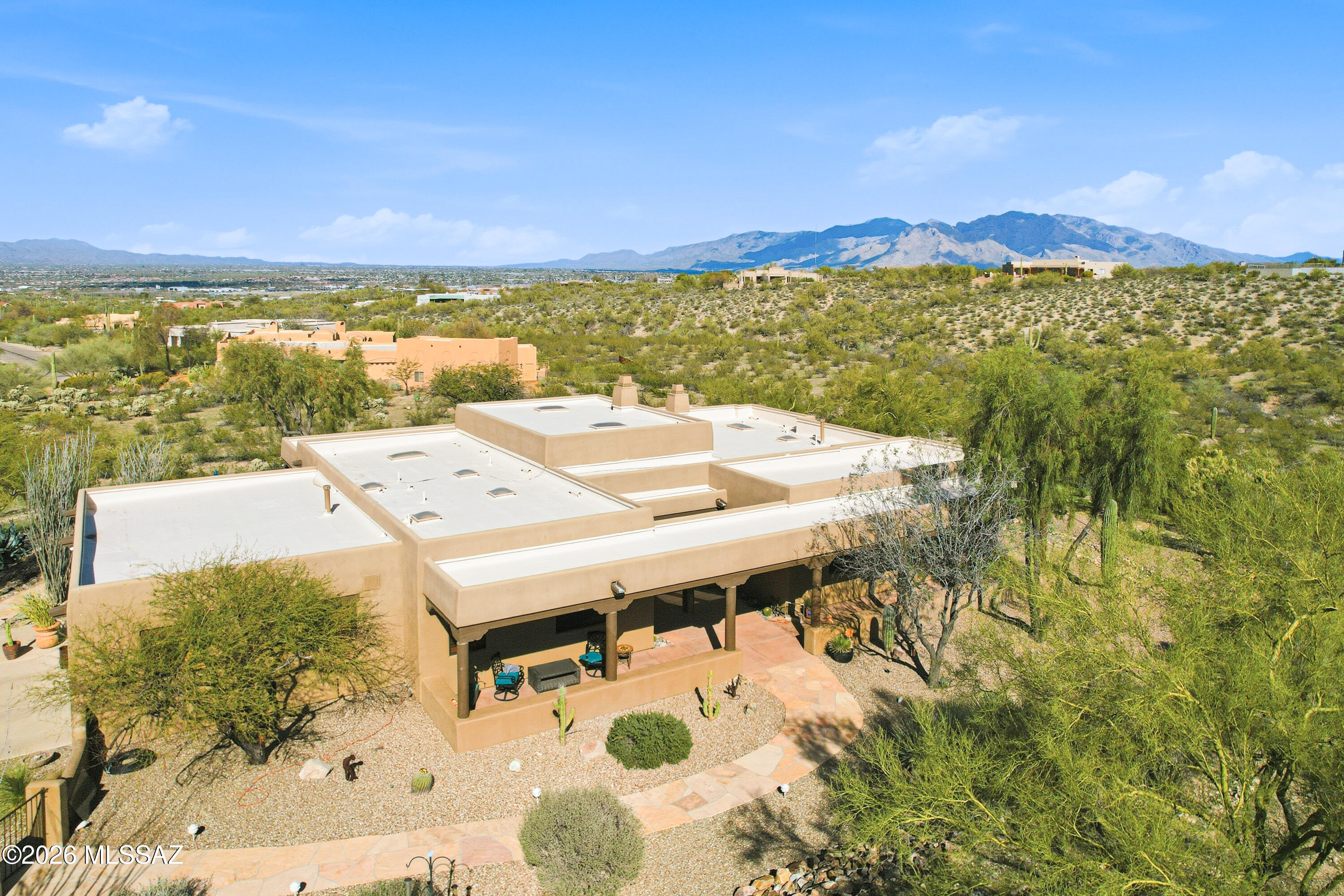 6060 North Abington Road Tucson, AZ 85743 - Photo 45 of 47 Newer roof and front aerial view