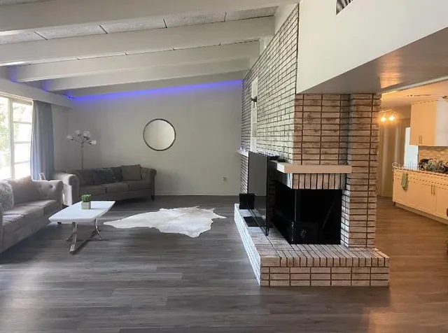 a living room with furniture