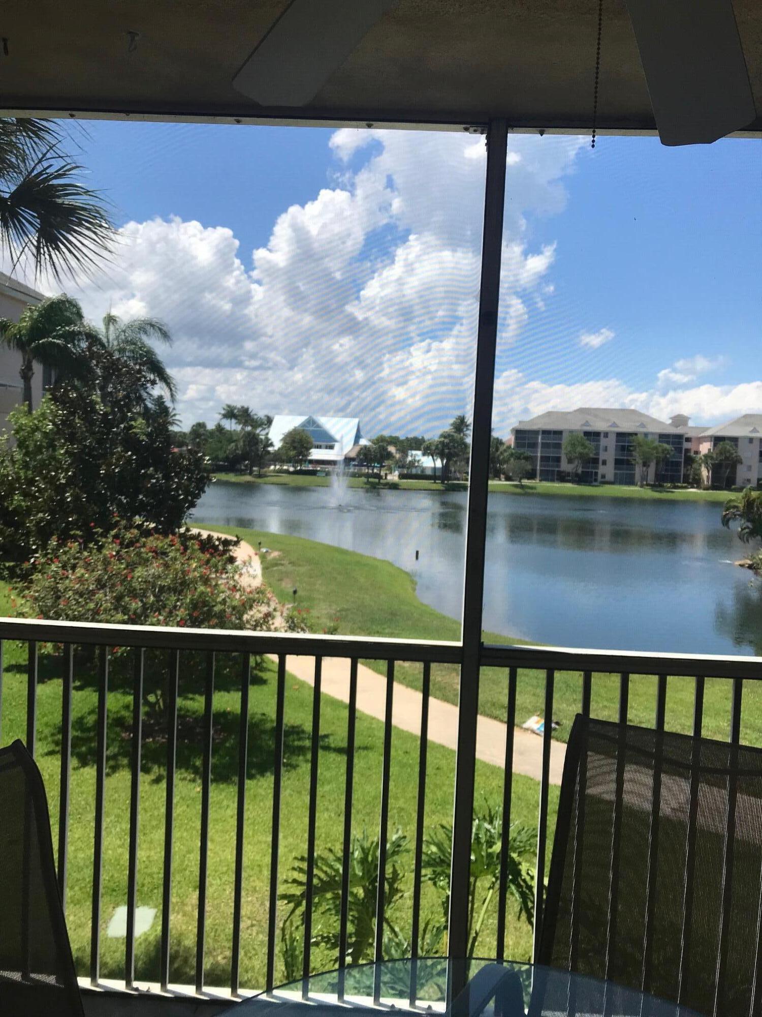 a view of lake from balcony
