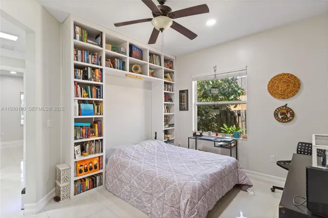 a view of a garage with storage