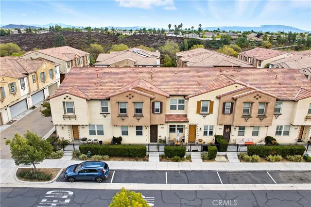 an aerial view of multiple houses