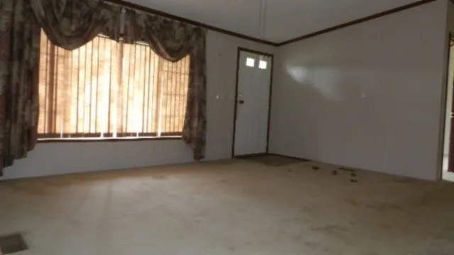 an empty room with a window