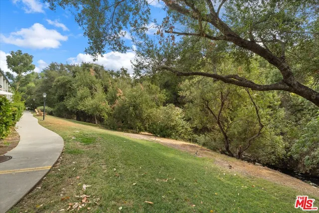 a view of a yard with a tree