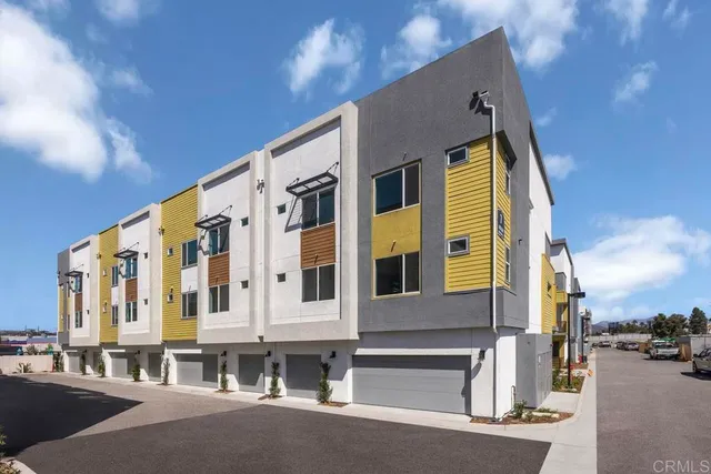 a front view of a building with street