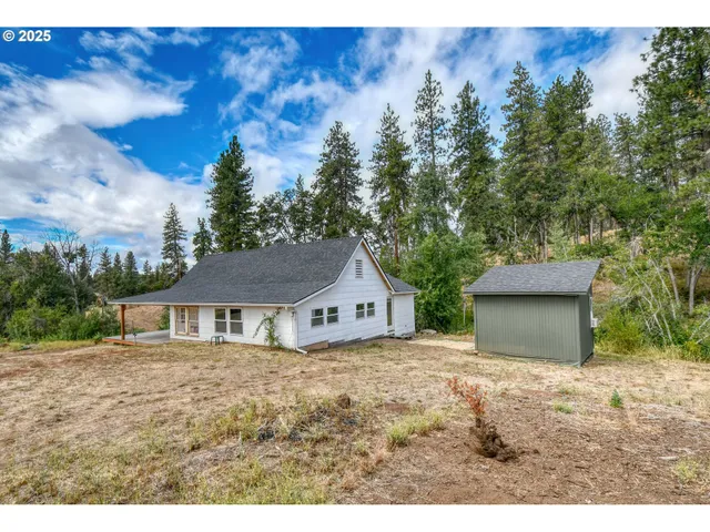 a house with trees in the background