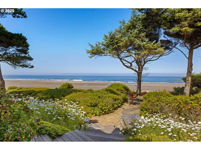 a front view of a house with garden and porch