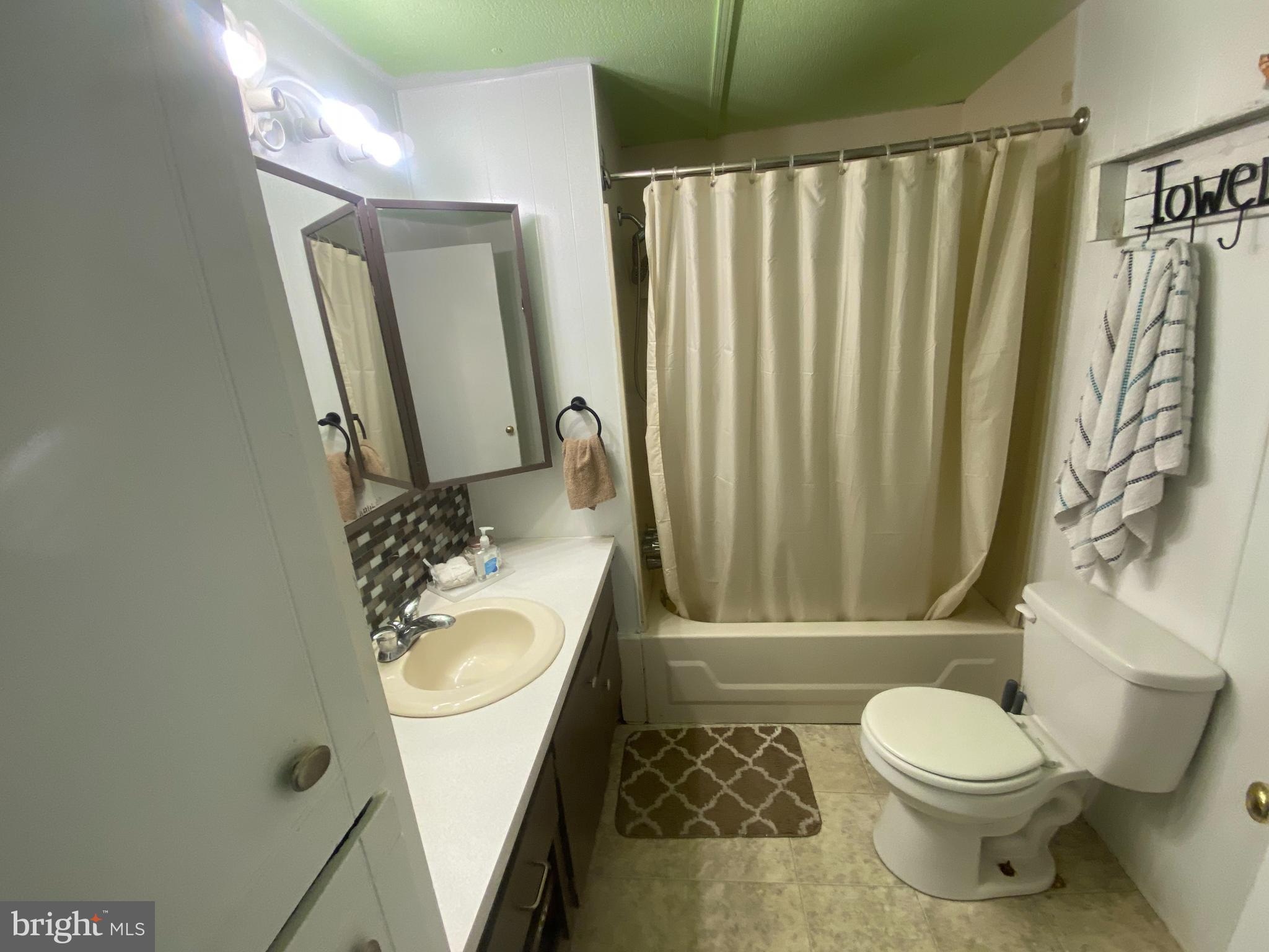 34481 Broad Water Road, Unit 643 Long Neck, DE 19966 - Photo 25 of 32 a bathroom with a sink a toilet a mirror and shower curtain