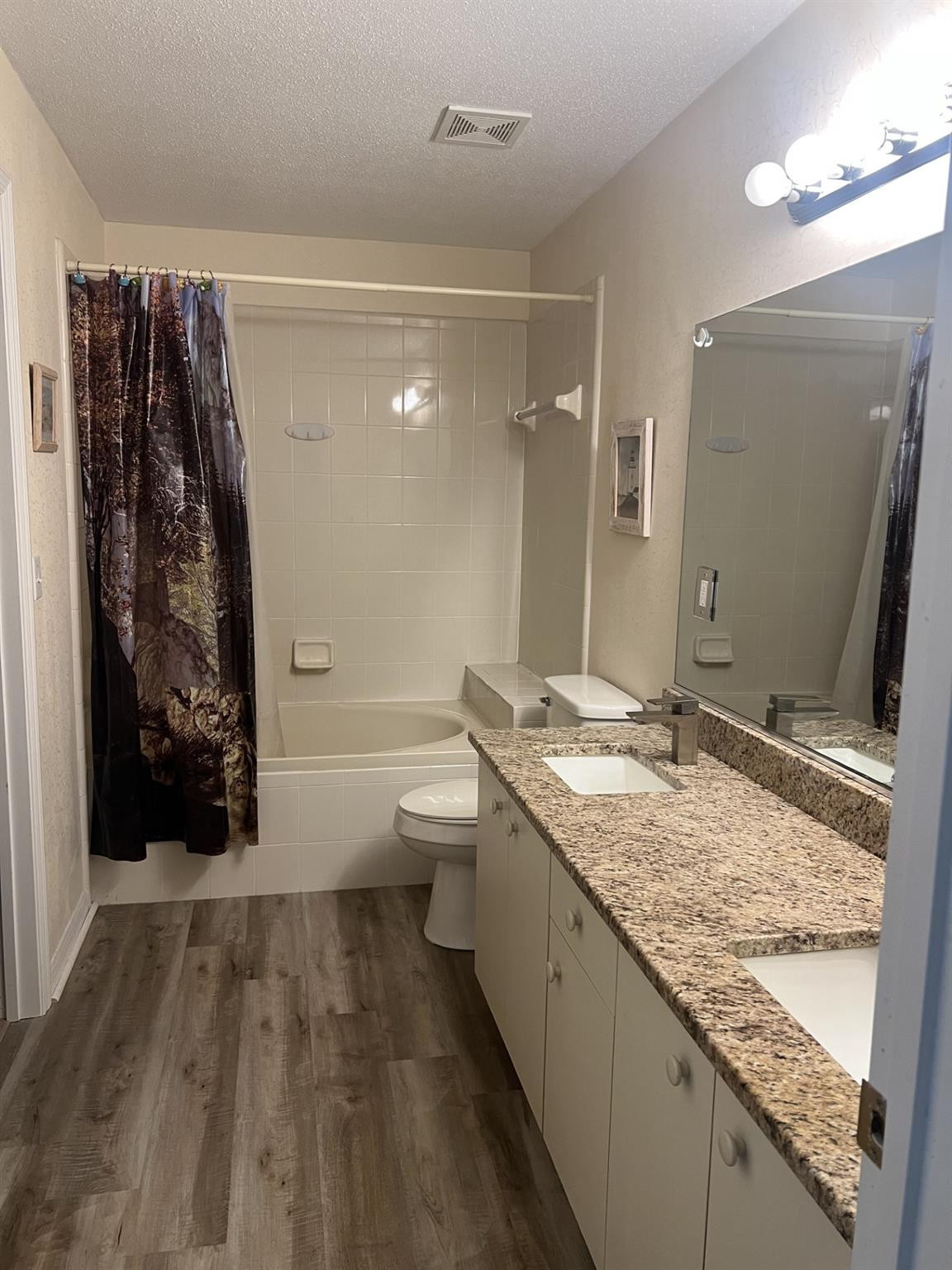 539 Lake Bridge Drive Ormond Beach, FL 32174 - Photo 4 of 34 a bathroom with a granite countertop sink toilet and shower