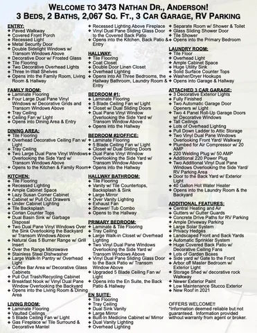 $524,900 | 3473 Nathan Drive, Anderson, CA 96007