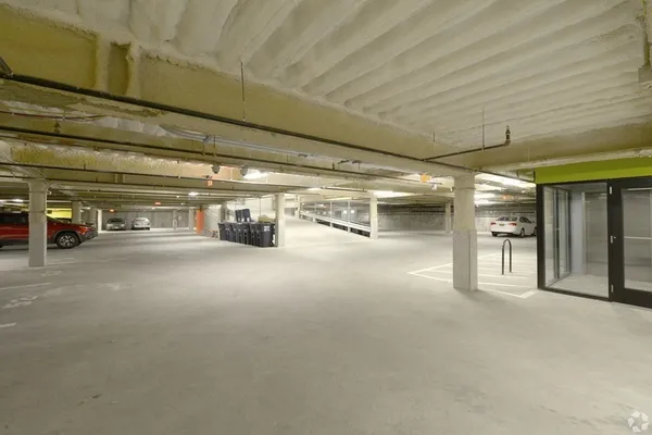 a view of a car garage