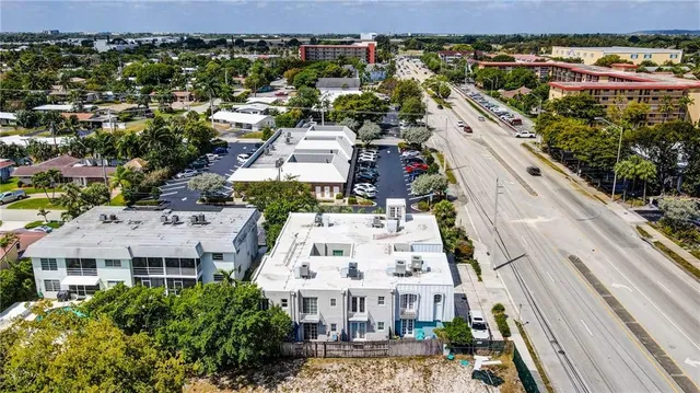 a view of a city with tall buildings