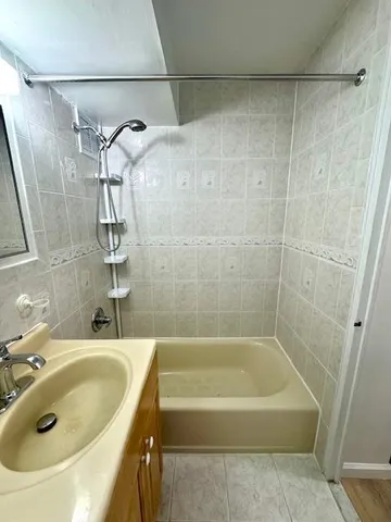 a bathroom with a sink and a bathtub