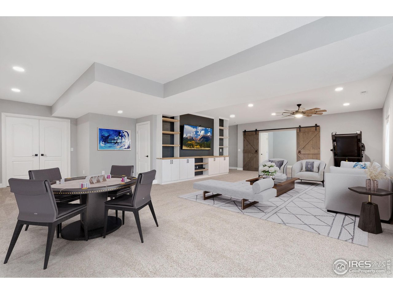 2883 Storm View Court Timnath, CO 80547 - Photo 29 of 36 a living room with furniture and a flat screen tv