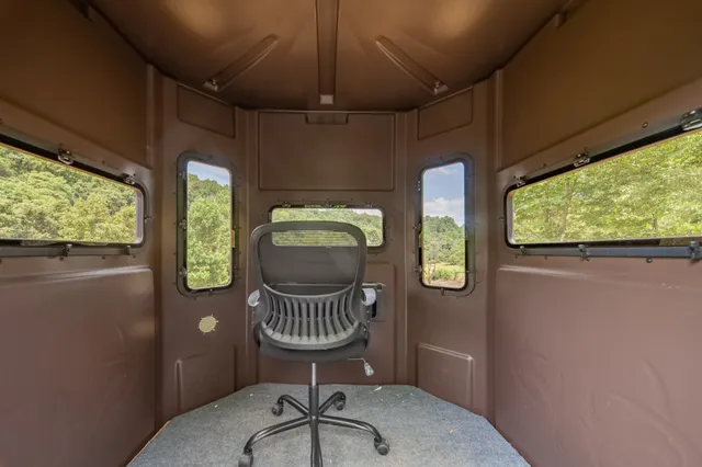 a green field with lots of bushes