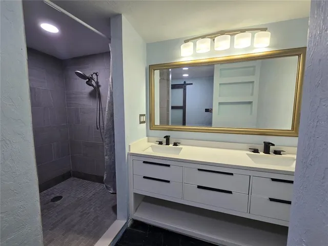 a bathroom with a shower