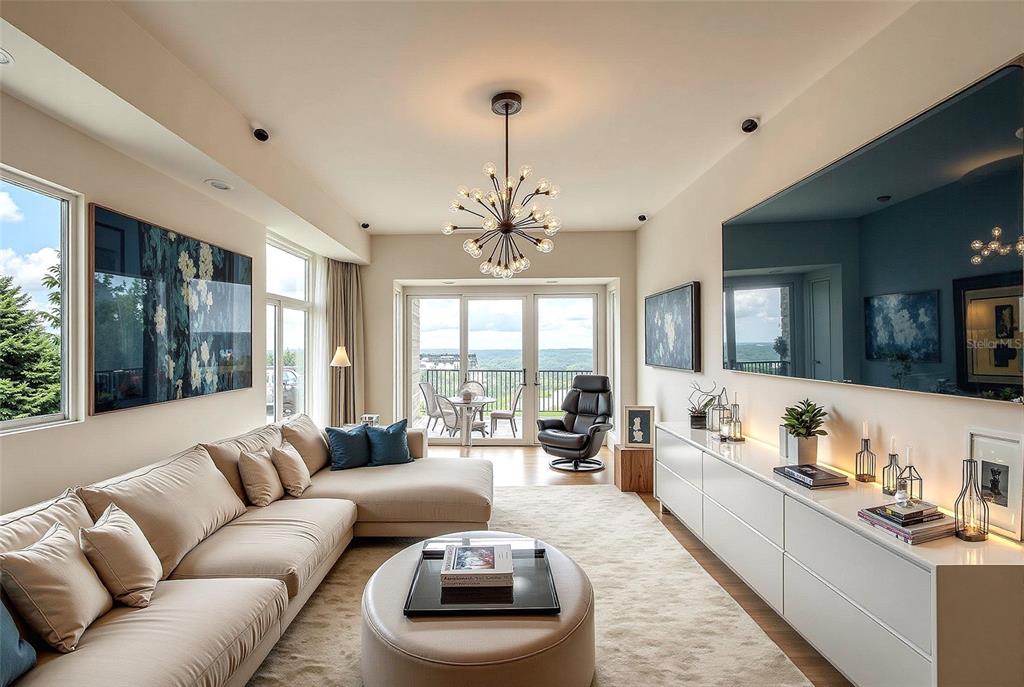 1111 Ritz Carlton Drive, Unit 1704 Sarasota, FL 34236 - Photo 9 of 53 a living room with furniture and a large window