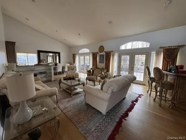 a living room with furniture and a couch