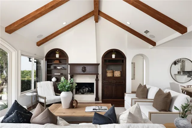 a living room with furniture or outdoor view and a large window