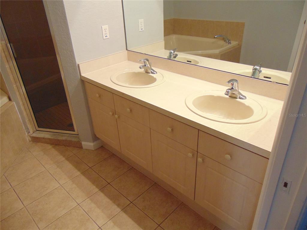 2946 Conner Lane Kissimmee, FL 34741 - Photo 8 of 13 a bathroom with a sink and a mirror