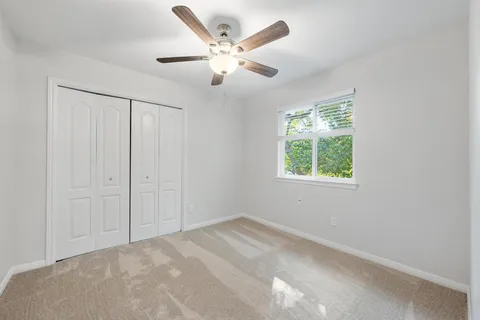 a view of a room with cabinets
