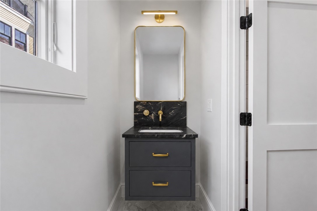 6 Sharon Court Newport, RI 02840 - Photo 19 of 49 Powder room vanity. Digitally staged