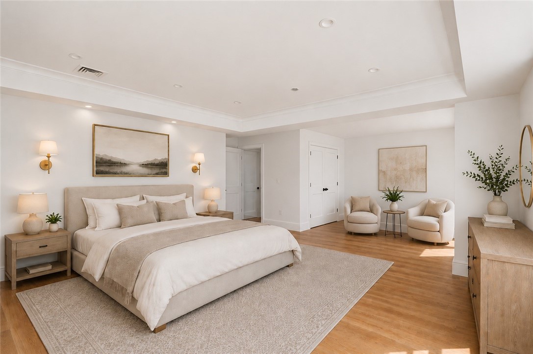 6 Sharon Court Newport, RI 02840 - Photo 27 of 49 Second floor primary bedroom. Digitally staged