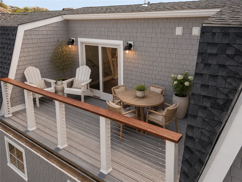 6 Sharon Court Newport, RI 02840 - Photo 44 of 49 Third floor large deck area with harbor views. Third floor en suite with harbor views. Digitally staged
