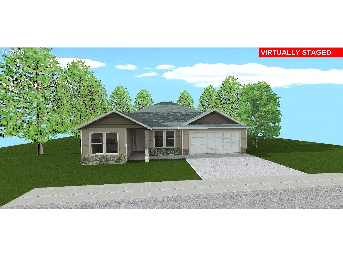 a house with trees in the background