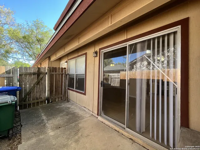 a view of a wooden door