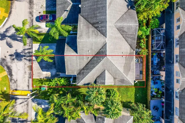 an aerial view of multiple house