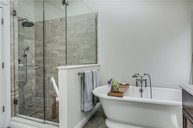 1460 Hollow Tree Drive Pittsburgh, PA 15241 - Photo 15 of 25 Enjoy relaxing in this stand alone bathtub or the rain head showerhead.