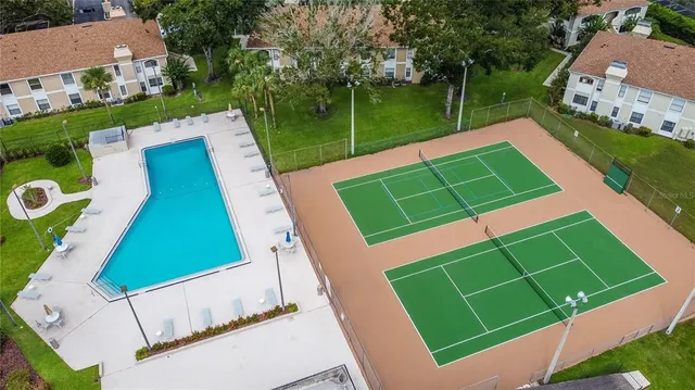 an aerial view of a play ground