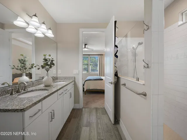 a bathroom with a shower