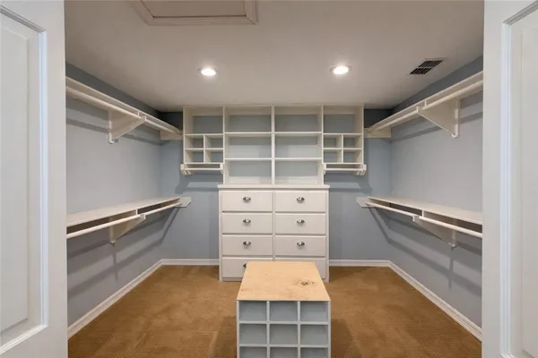an empty room with closet