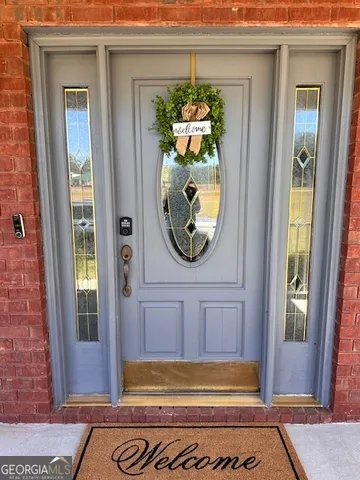 a view of a entryway door of the house