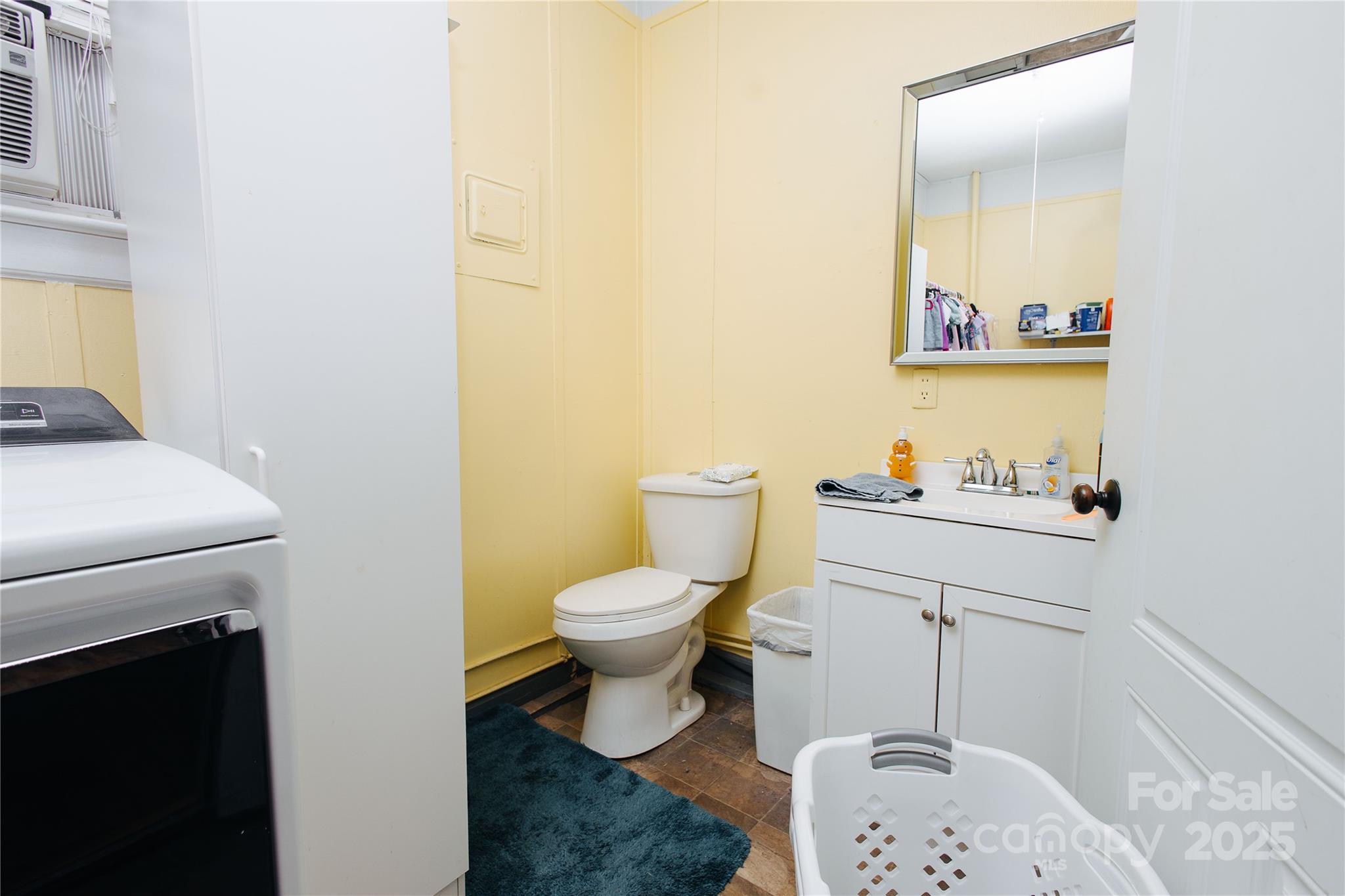 98 Long Street Marion, NC 28752 - Photo 6 of 30 a bathroom with a toilet a sink and a mirror